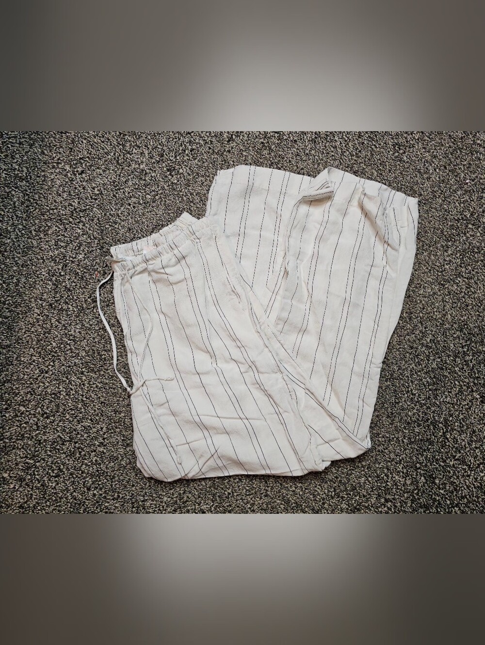 H&M Women's Striped Linen Blend Casual Pants sz Medium